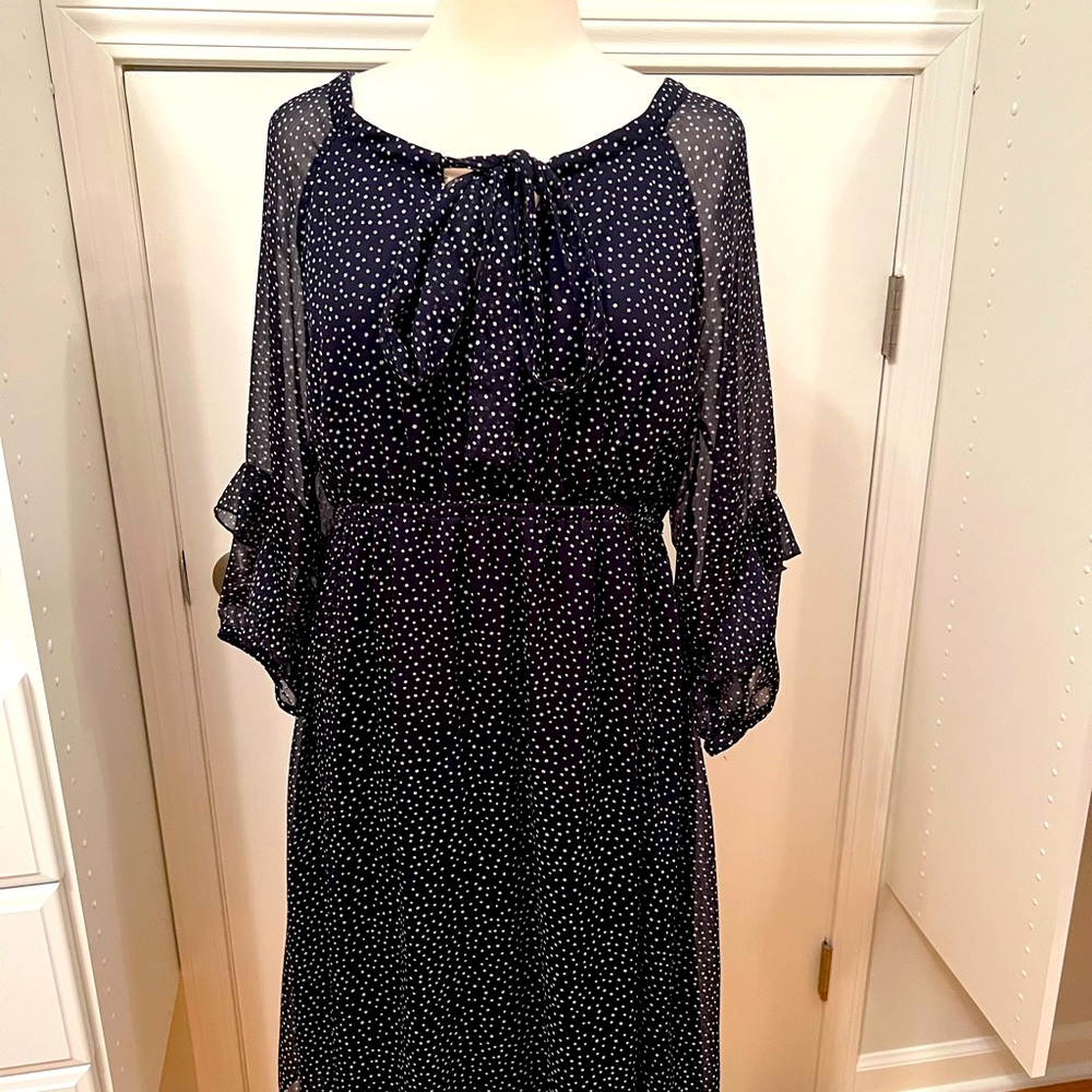 H&M Maternity Polka Dot Navy Dress